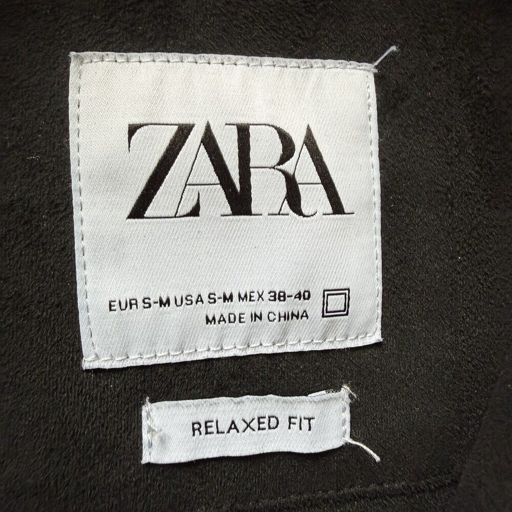 Zara Sherpa Fleece Shacket Fleece Shirt Jacket Relaxed Fit Women's Size S-M - Picture 2 of 14
